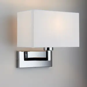 Anson Lighting Nilrem Wall light finished in chrome plate and white fabric