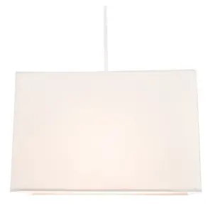 Contemporary and Stylish White Linen Fabric Rectangular Lamp Shade