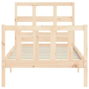 Berkfield Bed Frame with Headboard 90x200 cm Solid Wood