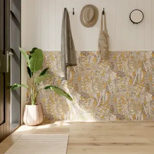 GoodHome Balito Beige Foliage Textured Wallpaper