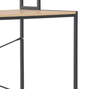 Berkfield Computer Desk Black and Oak 120x60x138 cm