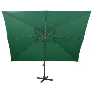 Berkfield Cantilever Umbrella with Double Top Green 400x300 cm