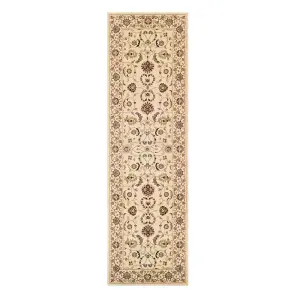 Persian Easy to Clean Bordered Floral Cream Traditional Rug for Dining Room-160cm X 235cm