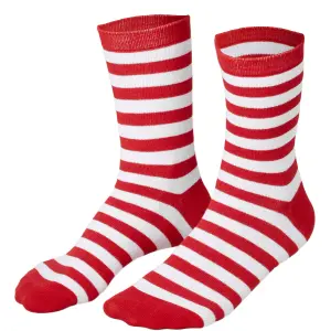 Striped Christmas socks white-red - red/white