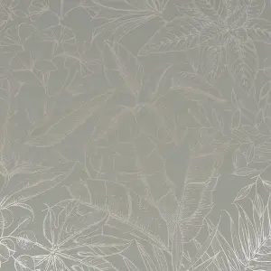 Boutique Green Metallic effect Leaf Textured Wallpaper Sample