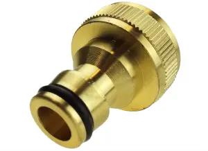 Tap Adaptor Connector Brass  Garden Water Fit Hose Pipe Tap Female Male 3/4" BSP Tap connector brass