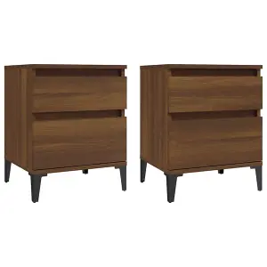 Berkfield Bedside Cabinets 2 pcs Brown Oak 40x35x50 cm