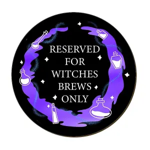 Grindstore Reserved For Witches Brews Only Coaster Black (One Size)