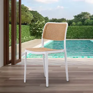 White Plastic Café Dining Chair