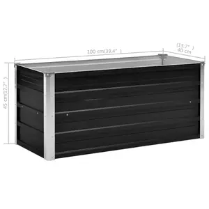 Berkfield Garden Raised Bed Anthracite 100x40x45 cm Galvanised Steel