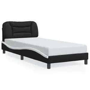 Berkfield Bed Frame with LED without Mattress Black and White 90x190 cm Single