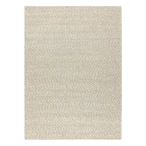 Wool carpet TAHAR 99005B cream / grey - HAND-WOVEN loop, uniform 160x240 cm