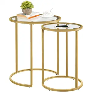 2 Piece Nest of Tables Gold