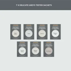 Rust-Oleum Light Grey Satin Kitchen Cupboard Paint Tester Samples - 10ml