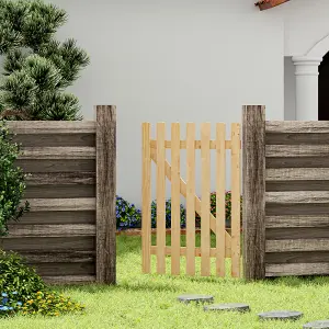 Vintage Wooden Garden Fence Gate Pedestrian Gate Single Swing Gate with Latch H 120cm x W 90cm