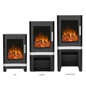 BeModern Vantage 3 in 1 1.8W Matt Black Cast enamel effect Electric Stove (H)1035mm (W)450mm