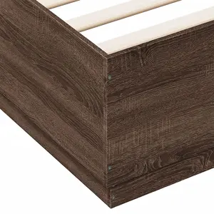 Berkfield Bed Frame without Mattress Brown Oak 150x200 cm King Size