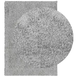 Shaggy Rug PAMPLONA High Pile Modern Grey 120x170 cm