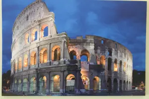 Garden Market Place Large Roman Coliseum Canvas Picture Print With LED Lights