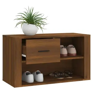 Berkfield Shoe Cabinet Brown Oak 80x35x45 cm Engineered Wood