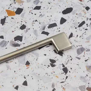 160mm Brushed Nickel Cabinet Handle Thin Square Cupboard Door Drawer Pull Bedroom Bathroom Furniture Replacement Upcycle