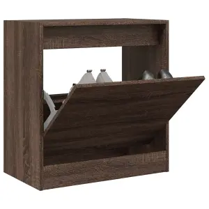 Shoe Cabinet Brown Oak 60x34x63.5 cm Engineered Wood