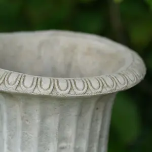 Victorian Stone Urn Fluted Outdoor British Made Garden Ornament Planter