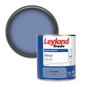 Leyland Trade Vinyl Matt Walls & Ceilings Emulsion Paint Skysail Blue (PPG1167-5) 1L