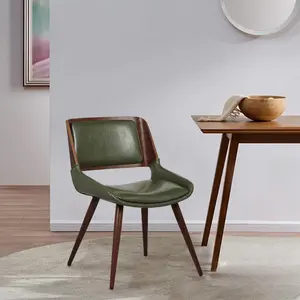 Ayrton Faux Leather Mid-Century Dining Chair Green