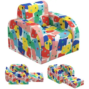 AIYAPLAY Kids Armchair, Foldable Toddler Chair for Bedroom - Multicoloured