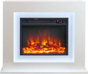 Sureflame Salisbury Electric Fireplace Suite in Pure White, 32 Inch