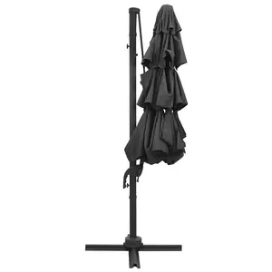 Berkfield 4-Tier Parasol with Aluminium Pole Anthracite 3x3 m