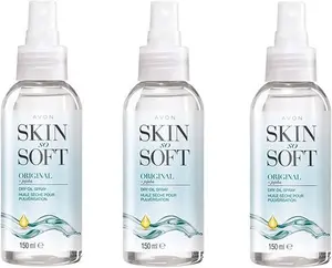 Avon Skin So Soft Original Dry Oil Body Spray With Jojoba 150 Ml, Pack Of 3