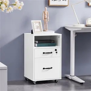 40cm Wide 2 -Drawer Mobile File Cabinet White