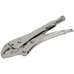 180mm Locking Pliers - Curved Deeply Serrated 35mm Jaws - Hardened Teeth