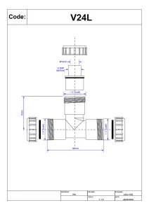 McAlpine V24L 1" x 1" x " Surefit Swept Tee with 19mm Pushfit Branch