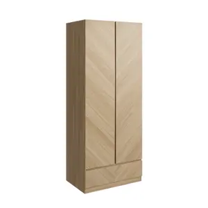 GFW Catania 2 Door 1 Drawer Wardrobe Euro Oak