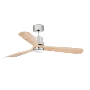 Luminosa Lantau Large Led Matt Nickel, Pine Ceiling Fan DC Smart 15W 3000K, 6 Speed