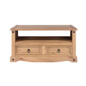 Core Products Corona flat screen TV unit, antique waxed pine