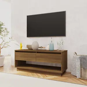 Berkfield TV Cabinet Brown Oak 102x41x44 cm Engineered Wood