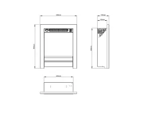 Be Modern Ekon 2kW Black Nickel effect Electric Fire (H)565mm (W)410mm (D)140mm