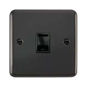 Curved Black Nickel Rj11 Socket - Black Trim - SE Home