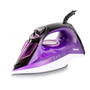 Geepas 2400W Steam Iron Ceramic Soleplate Adjustable Temperature Control, Violet