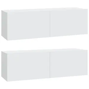 Berkfield Wall TV Cabinets 2 pcs White 100x30x30 cm Engineered Wood