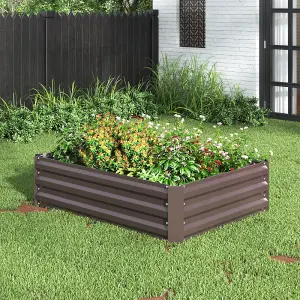 Square Galvanized Steel Garden Flower Bed Planter Box  120 cm W x 90 cm D