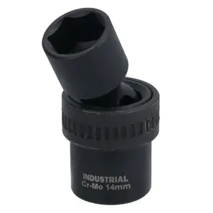 14mm 3/8in Drive Universal Swivel Wobble Metric Impact Shallow Socket