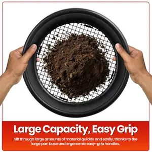 Hardys Large Plastic Garden Sieve - Gardening Riddle Stone and Soil Sifter, Compost Filter, BPA Free, 10mm Holes - 35cm Diameter