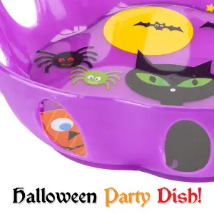 Halloween Sweet Bowl - Cat Bowl Scary Halloween Party Dish With Decals - Purple