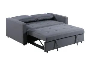 Stylish and Comfortable 2 Seater Fabric Sofa Bed, Modern Style, Living Room Furniture - Grey