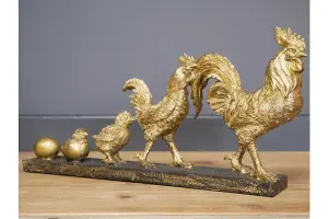 Gold Chicken Evolution Garden and Home Ornament